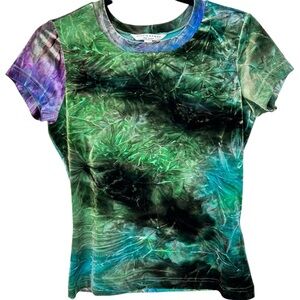 Alexia Admor velour Tshirt, tie-dye, Medium, statement tee, Boho Baddie Velvet